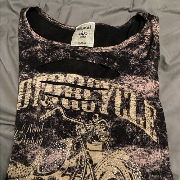 New - Vocal HOT! - Motorcycle Studded Long Sleeve Tee - size M - Picture 7 of 7